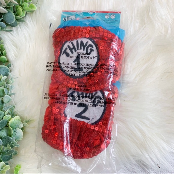 Dr.Seuss Thing 1 & Thing 2 Sequin Costume Leg warmers NWT - Picture 3 of 5
